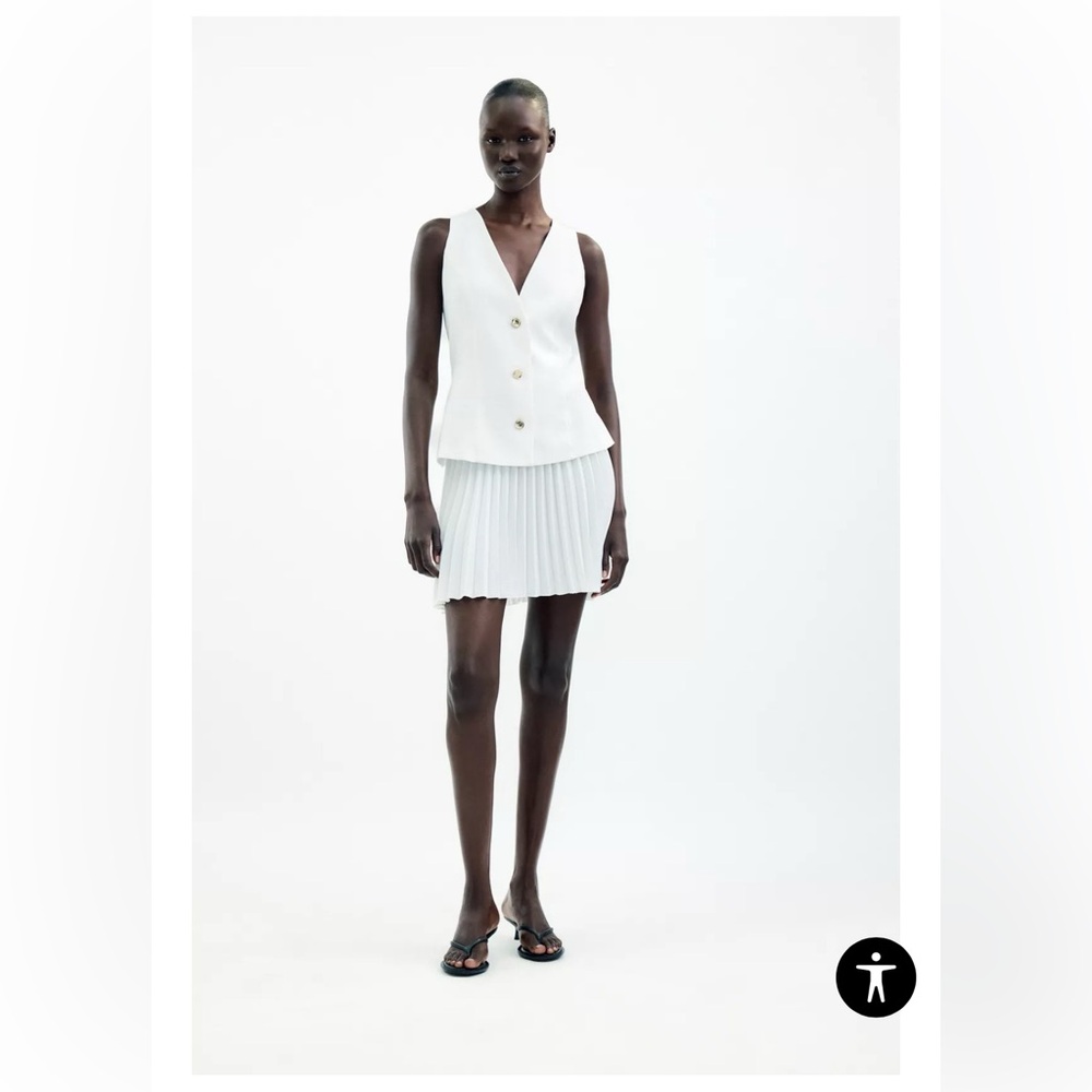 COMBINATION MINI DRESS WHITE. Large size.